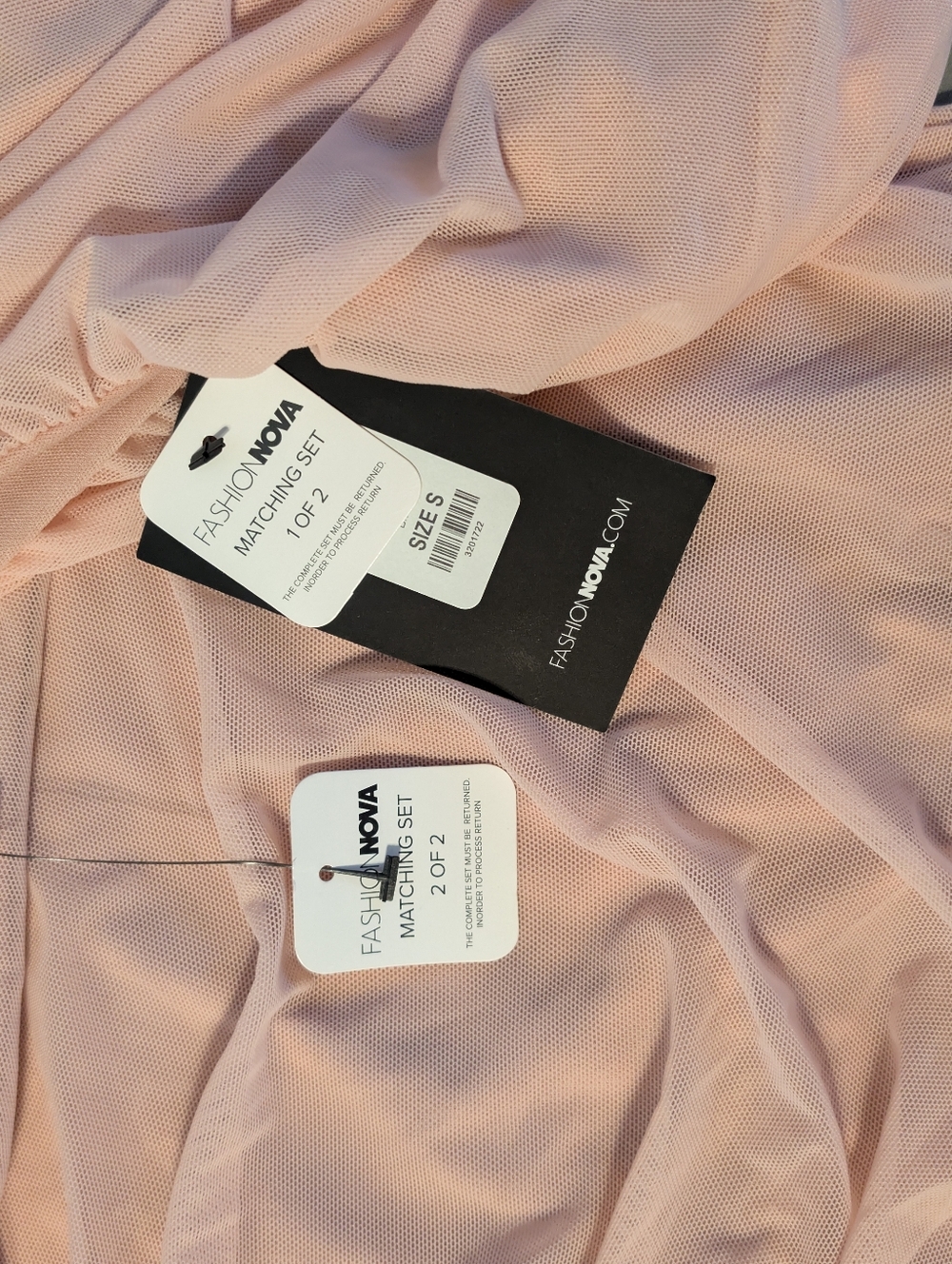 Fashion Nova Blush Pink One-Shoulder Ruched Midi Skirt Set - Picture 6 of 6